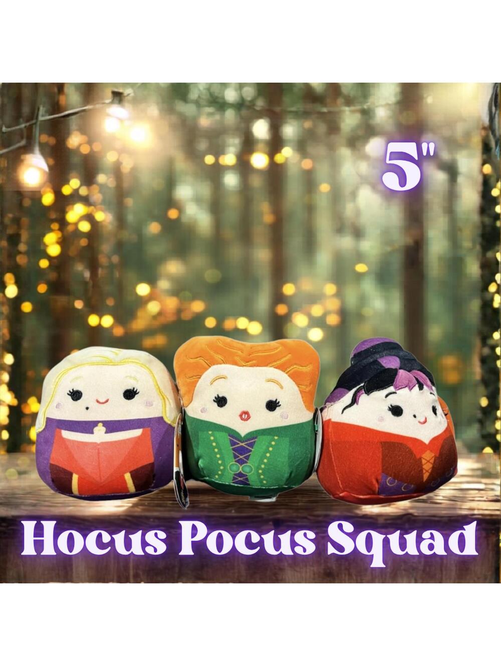 NWT Squishmallows Hocus Pocus Sanderson Sisters Bundle 5"